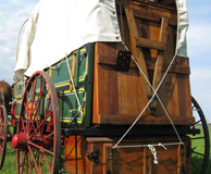 horse drawn covered wagon